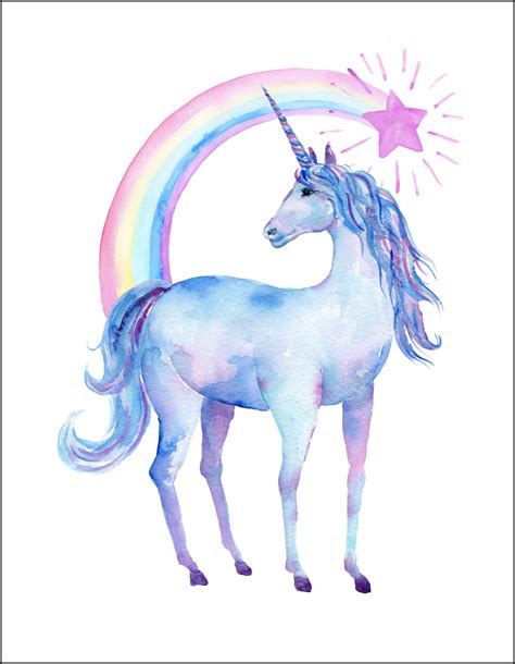 Free Printable Watercolor Unicorn Pictures - Oh My Creative