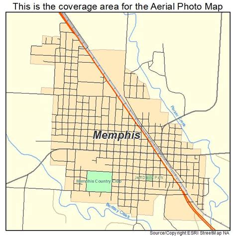 Aerial Photography Map of Memphis, TX Texas