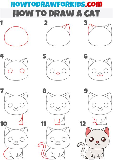 How to Draw a Cat Very Easy - Drawing Tutorial For kids