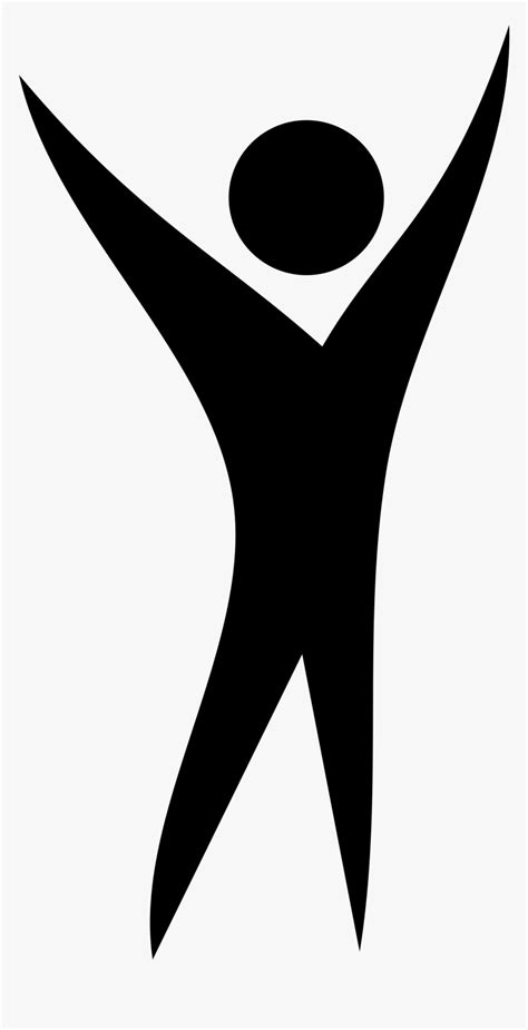 Clipart Person Symbol - Happy Person Clipart Black And White, HD Png ...