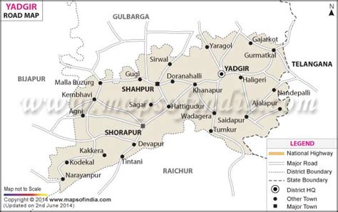 Yadgir Road Map