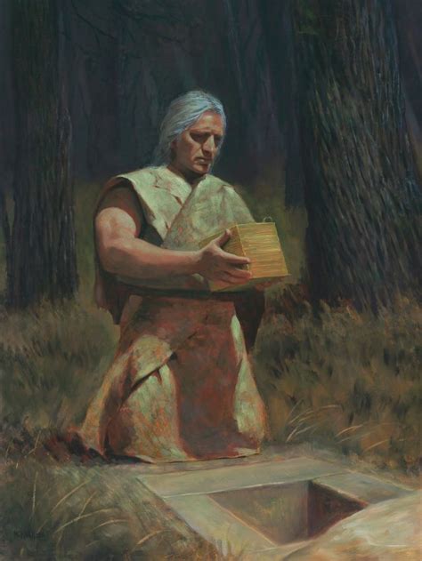 Moroni Burying the Plates - Book of Mormon Art Catalog