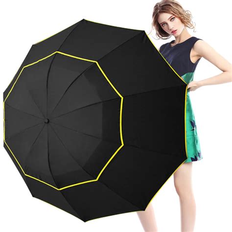 130cm Big Top Quality Umbrella Rain Woman Windproof Large Women ...