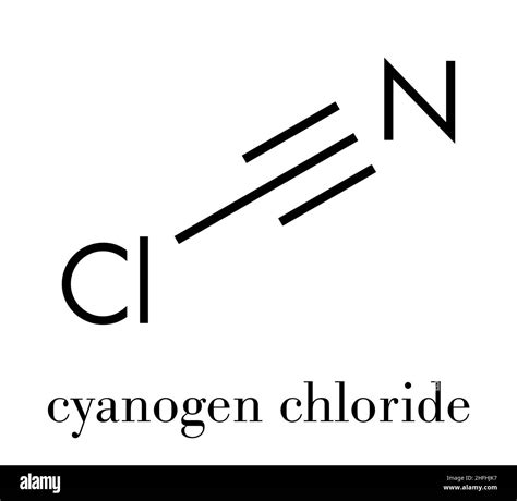 Cyanogen chloride toxic gas molecule. Skeletal formula Stock Vector ...