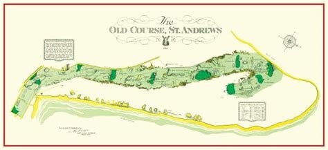 The Old Course at St. Andrews vintage map - original design by Allister ...