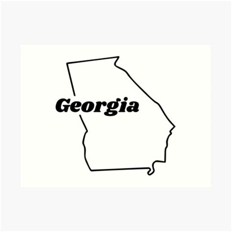 "Georgia Outline" Art Print for Sale by A1fredo | Redbubble