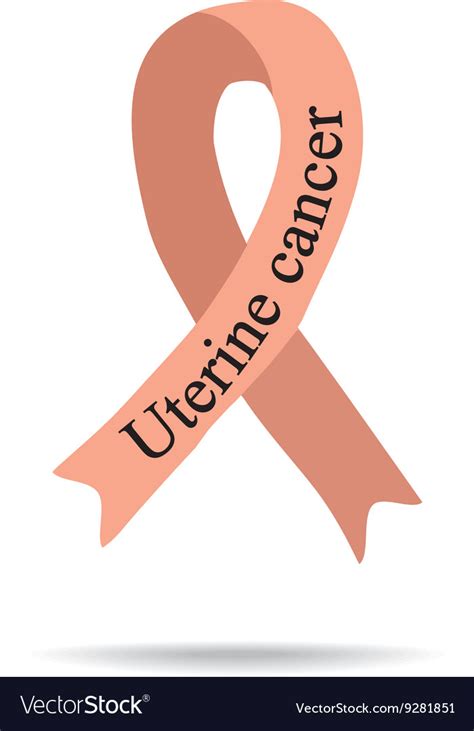 Cancer Ribbon Uterine cancer International Day Vector Image