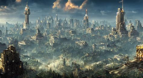 Massive wallpaper of the landscape from Bioshock, | Stable Diffusion ...