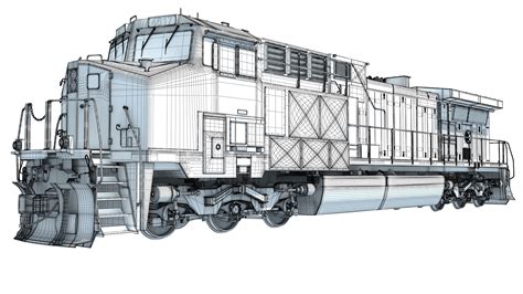 Locomotive GE AC4400CW BNSF 3D Model $159 - .xsi .obj .lwo .c4d .max ...