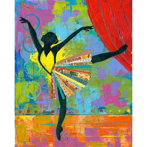 Black Ballerina 8x10 PRINT Dancer Collage Art Impasto - Etsy