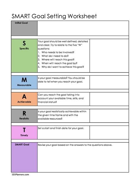 30 Best SMART Goals Worksheets (Excel, Word, PDF)