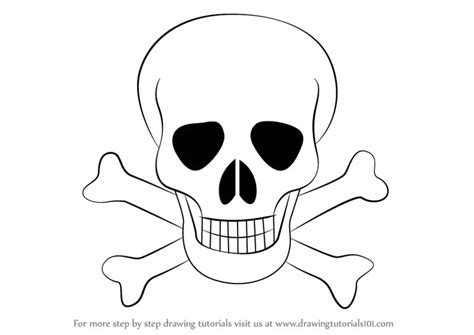 How to Draw Skull with Crossbones (Skulls) Step by Step ...