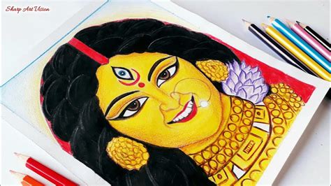 Maa Durga Drawing || Pencil Colour Drawing - Of Maa Durga / Time Lapse ...