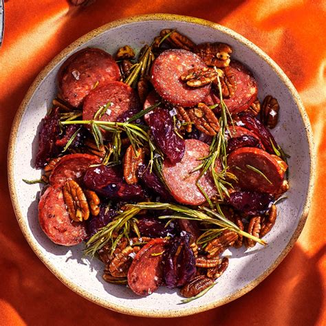 Rosemary-Sizzled Salami, Dates, and Pecans Recipe | Bon Appétit