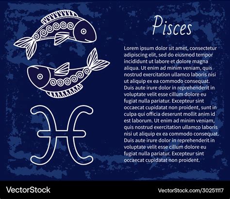 Pisces astrology sign zodiac and horoscope symbol Vector Image