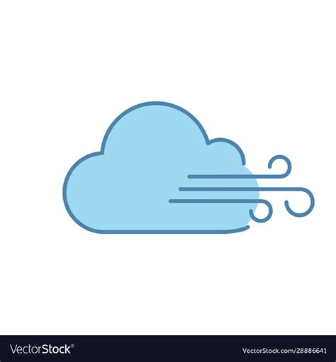 Cloudy windy weather color icon Royalty Free Vector Image