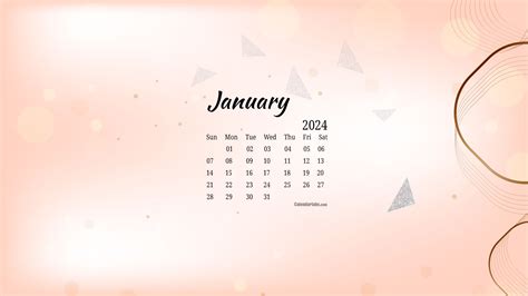 2024 January Calendar Wallpaper Download - Denny Felicle