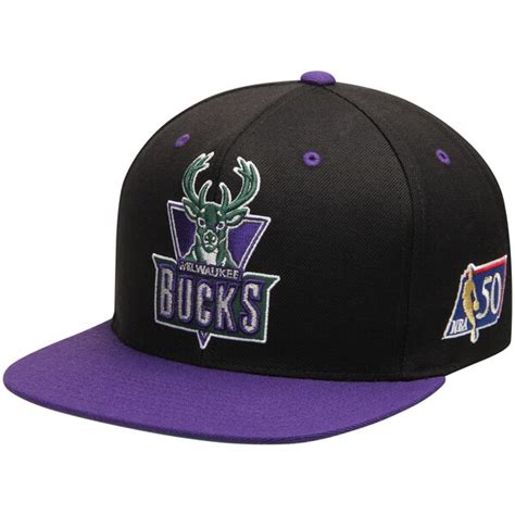 Milwaukee Bucks Mitchell & Ness NBA 50th Anniversary Snapback ...