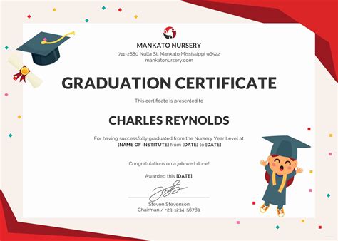 Editable Kindergarten Graduation Certificates