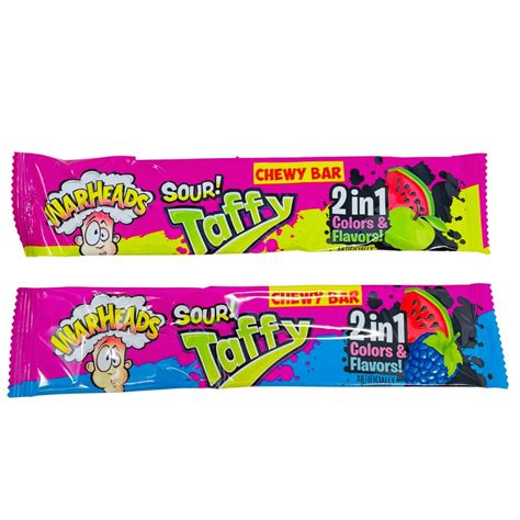 Warheads Sour Taffy Bar 2in1 - 1.49oz | Candy Funhouse US