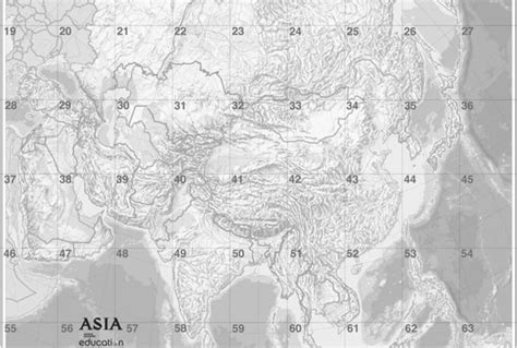 Blank Asia River Map