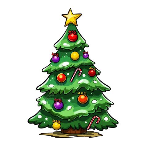 Vector Christmas Tree Cartoon, Christmas Clipart, Tree Clipart, Cartoon ...