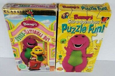 LOT OF 2 BARNEY VHS Tapes: Stu-u-upendous Puzzle Fun & Sense-sational ...