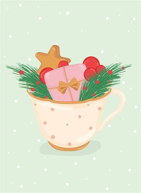 Isolated detailed christmas tea cup Vector 18861376 Vector Art at Vecteezy