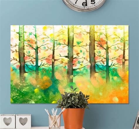 Multicolour tree Tree canvas print - TenStickers