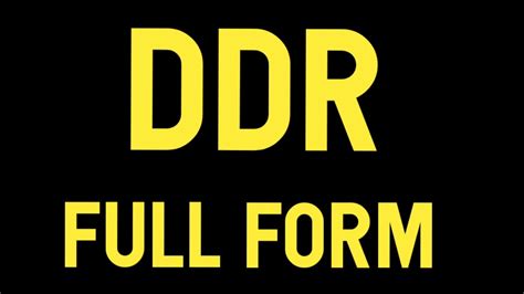 full form of DDR || definition of DDR || full meaning of DDR in hindi ...