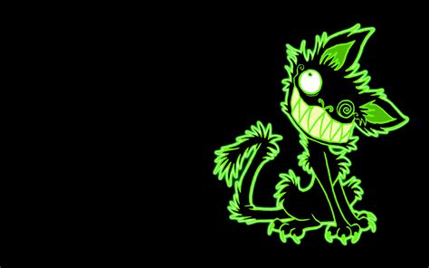 🔥 Download Green Cat On The Black Background Wallpaper And Image by ...