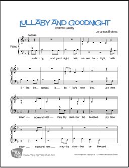 Lullaby and Goodnight (Brahms) | Free Beginner Piano Sheet Music