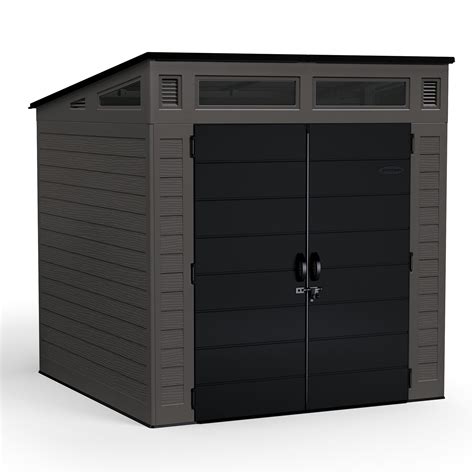 Suncast 317 Cubic Feet 7 x 7 Modernist Outdoor Resin Storage Shed ...