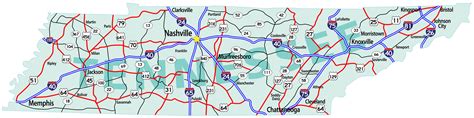 Map Of Tennessee State With Highways Vidiani Com Maps Of All Countries ...