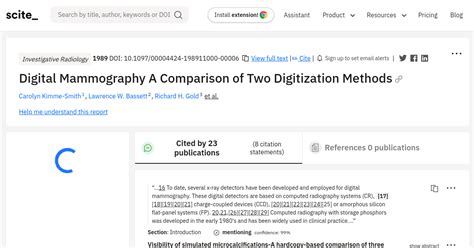 Digital Mammography A Comparison of Two Digitization Methods - [scite ...