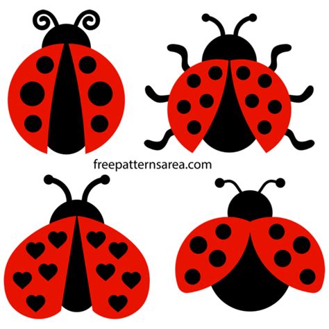 Printable Ladybug Clipart Vectors Free SVG Files