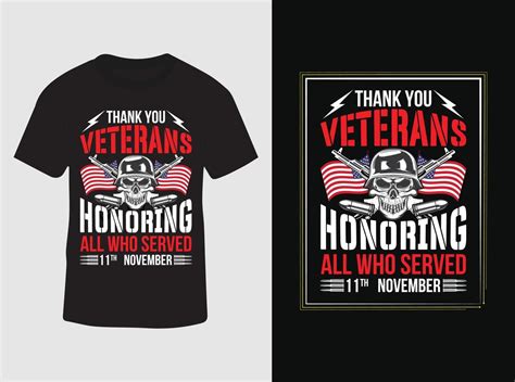 Thank You Veterans Day For Women T-Shirt Design 14029967 Vector Art at ...