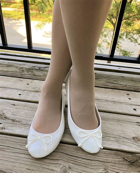 White Leather Ballet Flats & Pantyhose | Girly shoes, Ballet flats ...