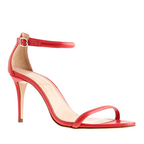 J.Crew Strappy High-heel Sandals in Red - Lyst