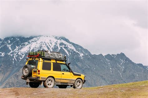 SUV Car on Off Road in Spring Mountains Landscape in Georgia. Drive ...