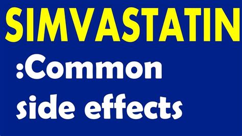 Some common side effects of simvastatin - YouTube