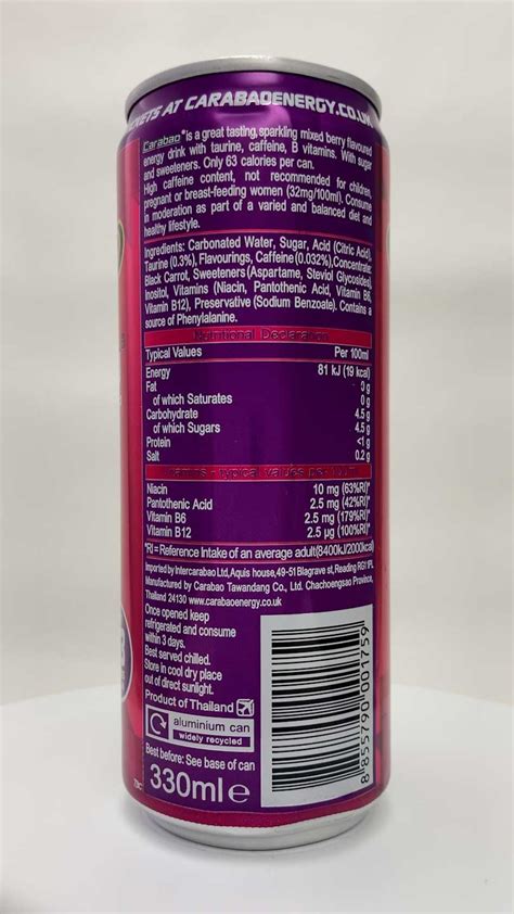 Carabao Energy Drink Mixed Berry | Energy Drink Cans UK