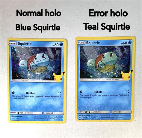 McDonald’s BLUE & TEAL Squirtle 17/25 Holo ERROR MISPRINT Pokemon Card ...