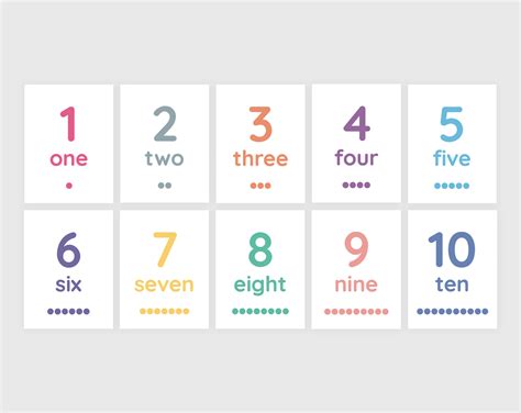 Numbers 1-10 flashcards for kids: Free printable download