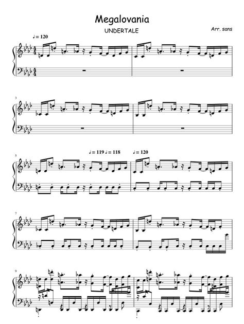 Print and download Megalovania - Arr. sans. Sheet music for Piano. Made ...