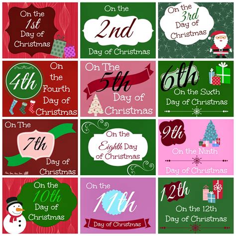 Free Printable Customizable Gift 12 Days Of Christmas Printable Tags ...