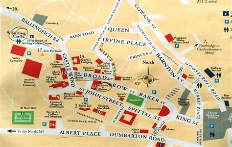 Map of Stirling city centre. | Travel printables, Stirling, Rainbow pools