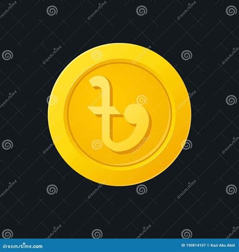 Taka Bangladesh Currency Symbol Icon With Black Background. Stock ...