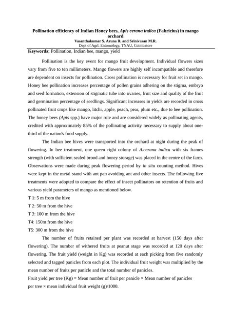 (PDF) Pollination efficiency of Indian Honey bees, Apis cerana indica ...