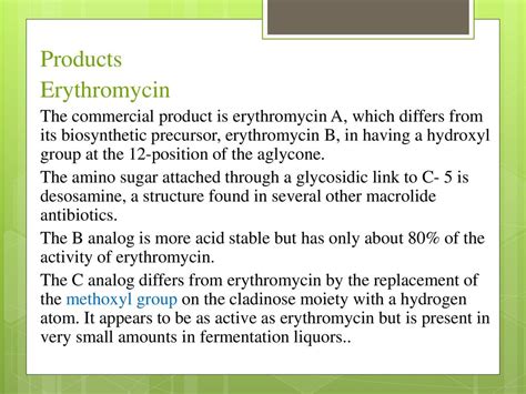 Pharmaceutical chemistry Antibacterial Antibiotics Macrolides - ppt ...